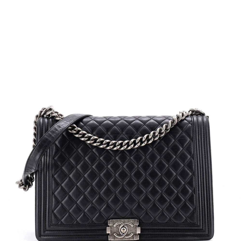 Chanel Large Boy Flap Bag Quilted Calfskin